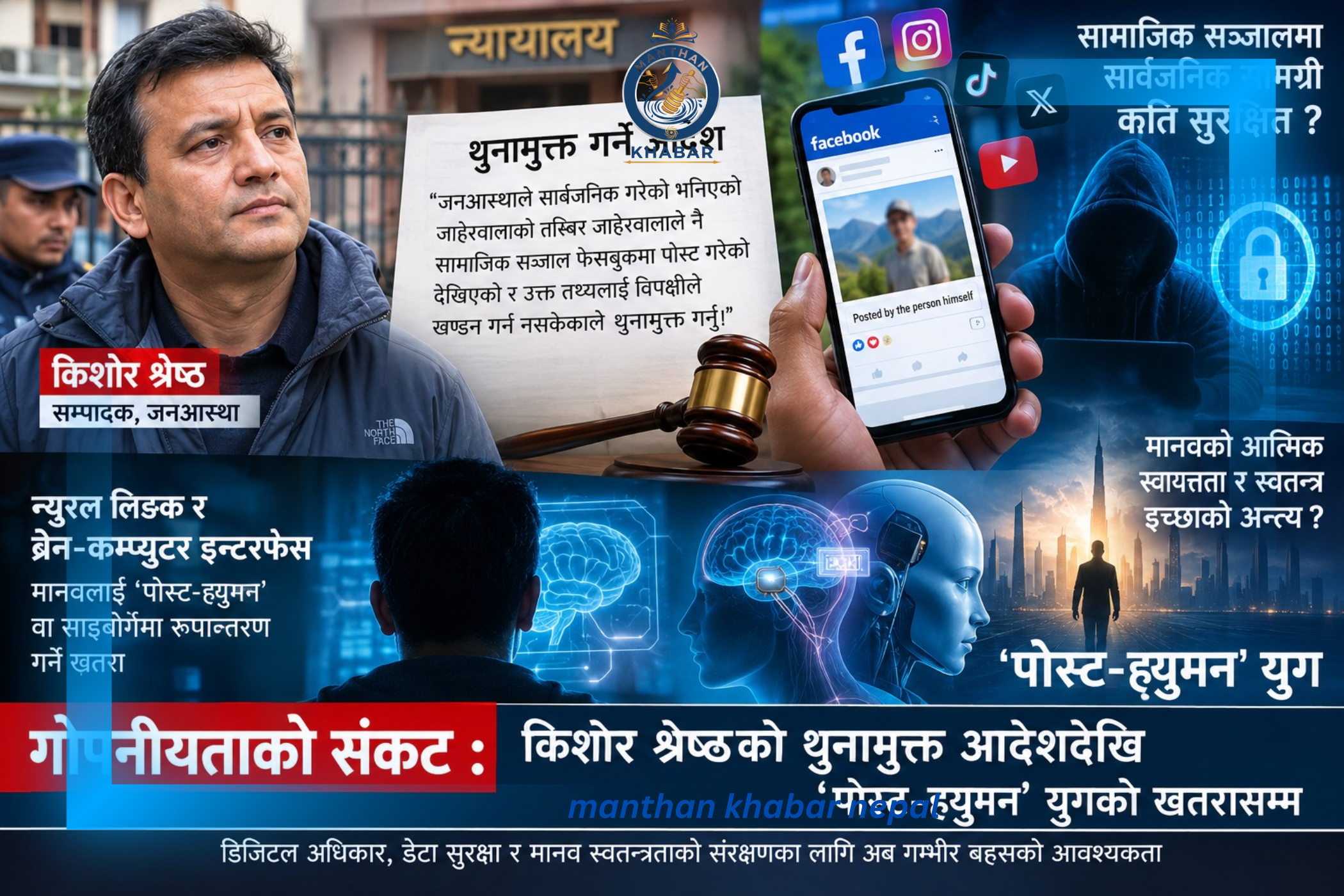 गोपनीयताको संकट : किशोर श्रेष्ठको थुनामुक्त आदेशदेखि ‘पोस्ट–ह्युमन’ युगको खतरासम्म